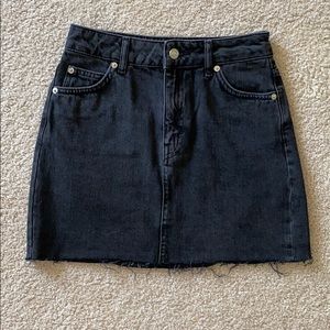 Topshop Black High-Waisted Denim Skirt—Never Worn